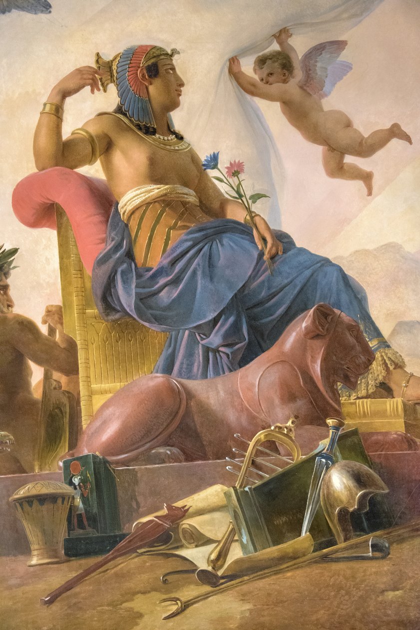 Studien och Genia ägnar det antika Egypten åt Grekland av Francois Edouard Picot