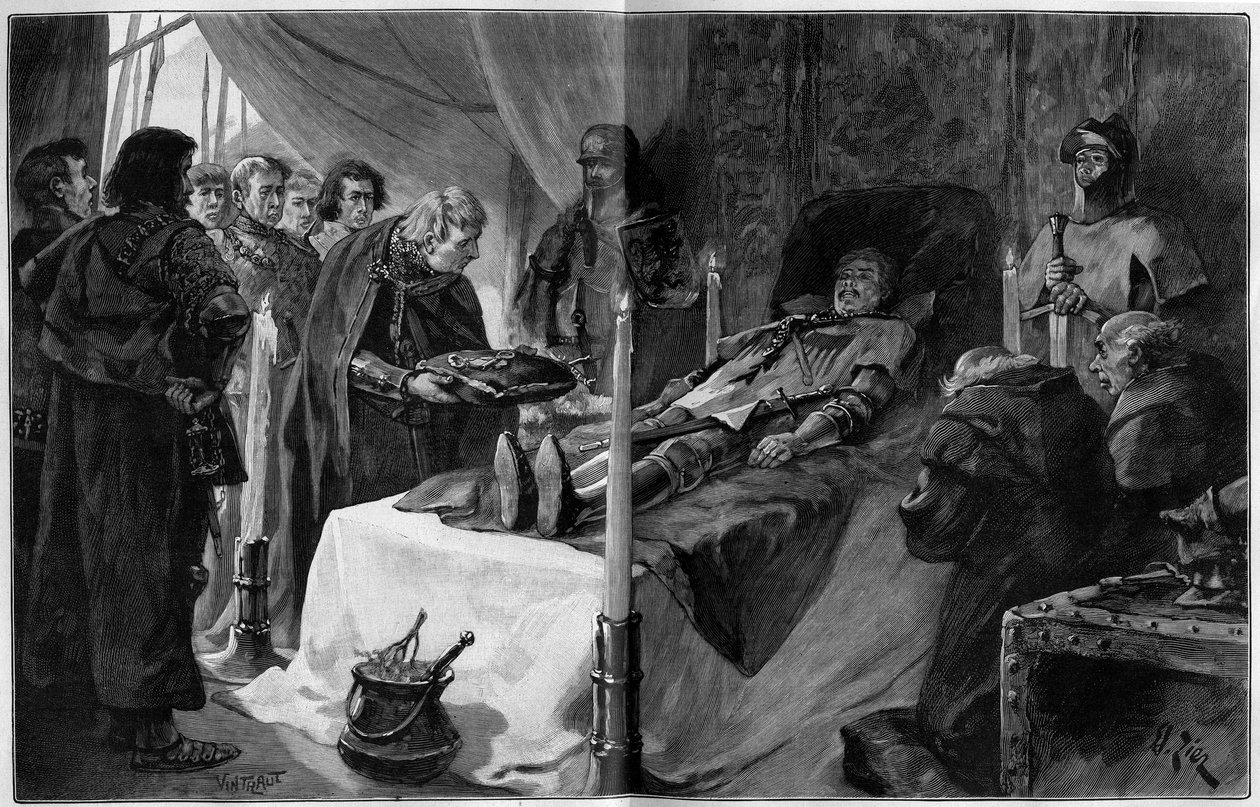 Hundraåriga kriget: Connetable Bernard du Guesclins död (1320-1380) av Francois Edouard Zier