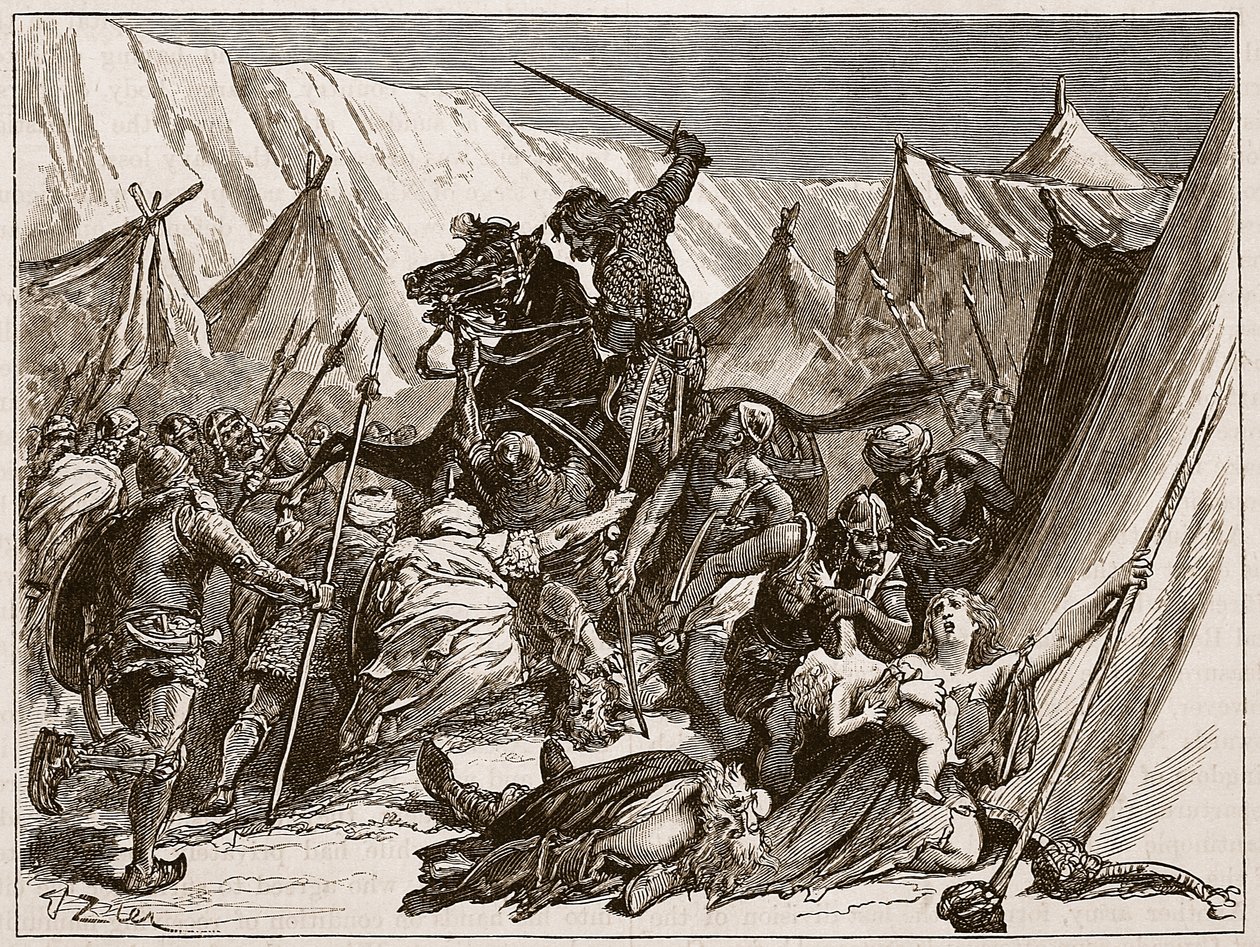 Robert av Normandie samlar korsfararna, illustration från Cassell