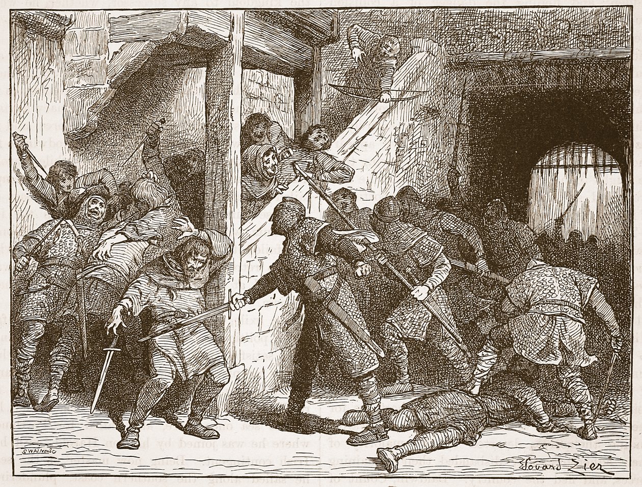 Upproret i Dover, illustration från Cassell