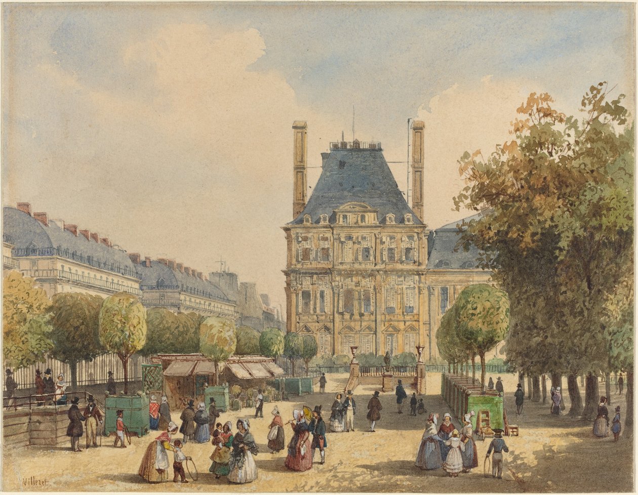 Rue de Rivoli och Pavillon Marsan av Francois Etienne Villeret