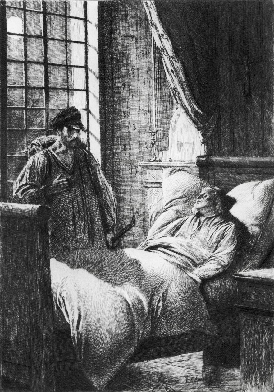 Illustration från Les Miserables av Victor Hugo (1802-85) av Francois Flameng