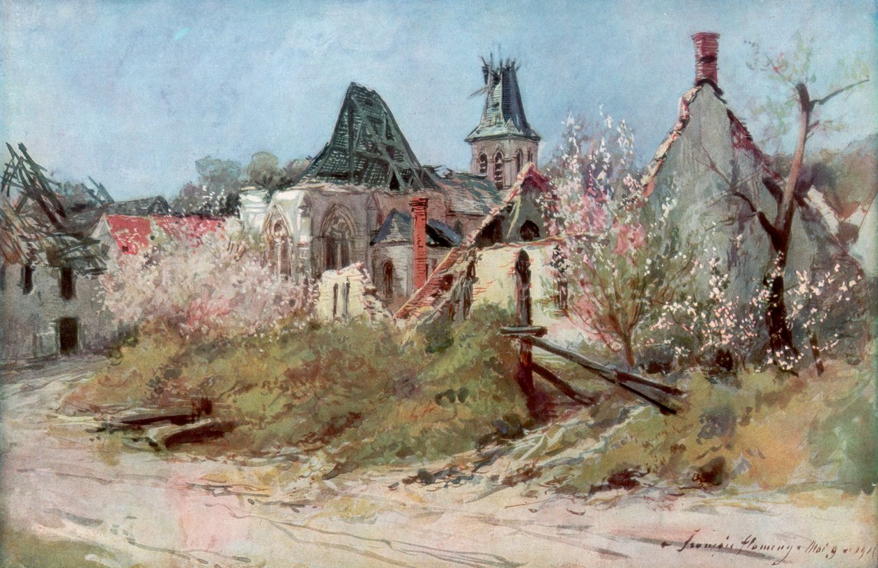 I byn Craonnelle, 9 maj 1917, 1917, 1926. av Francois Flameng