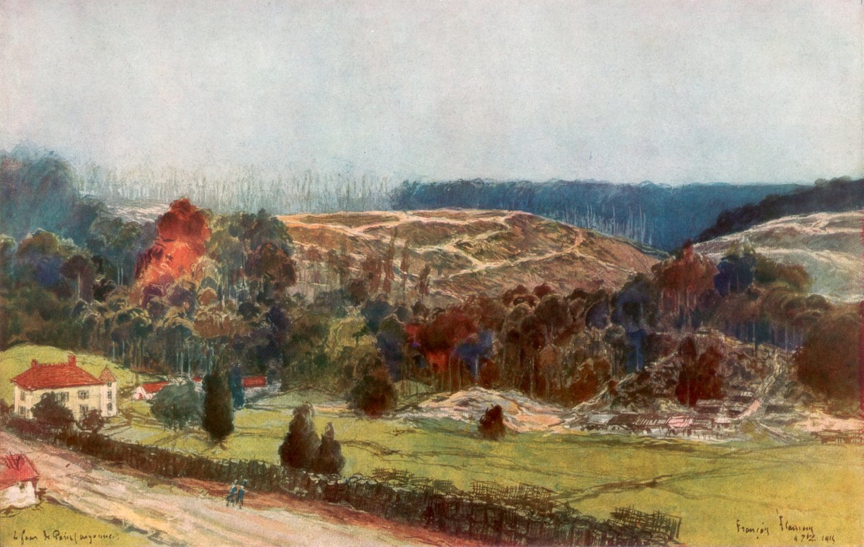 Ugnen i Paris, Frankrike, 1915 1926 av Francois Flameng