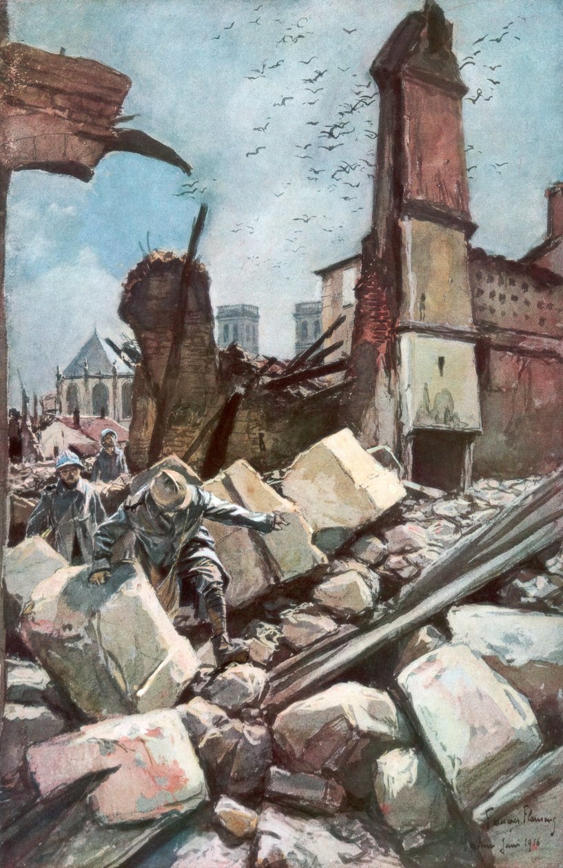 På de gamla murarna i Verdun, Frankrike, juni 1916, 1926. av Francois Flameng