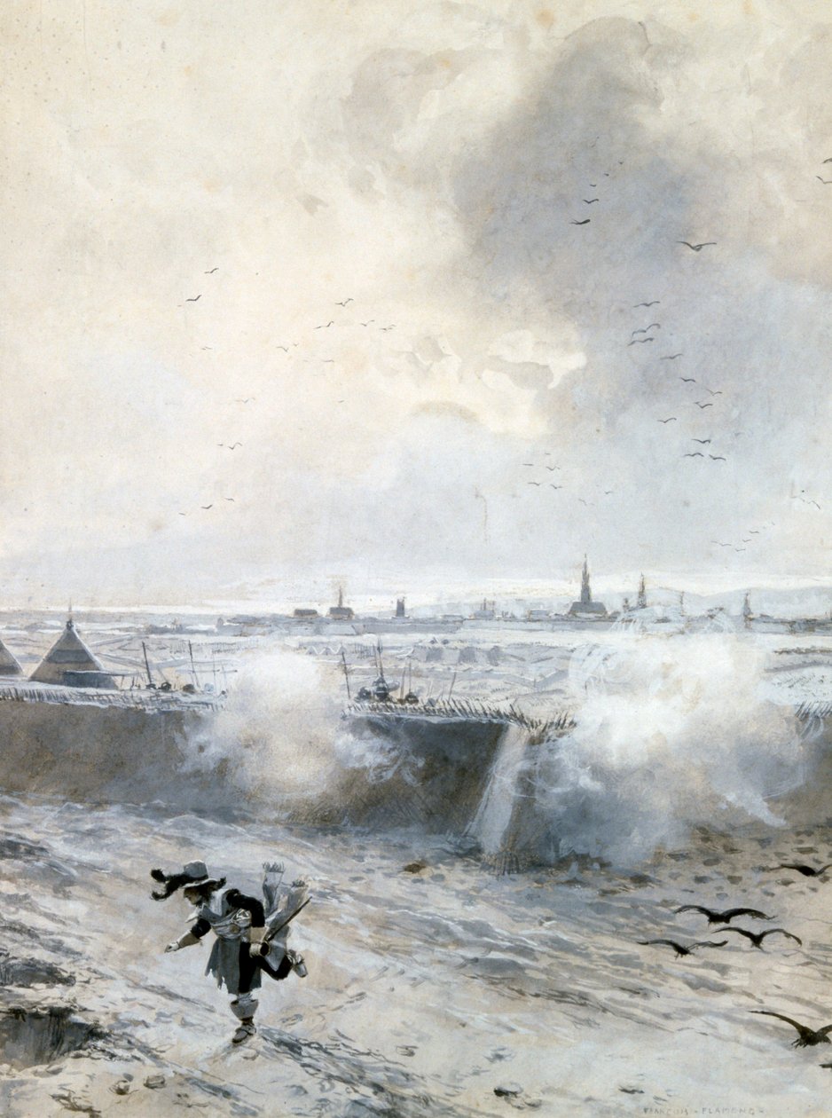 "Siege of Arras, under Louis XIII", Trettioåriga kriget, 1640 sent 1800- och början av 1900-talet av Francois Flameng
