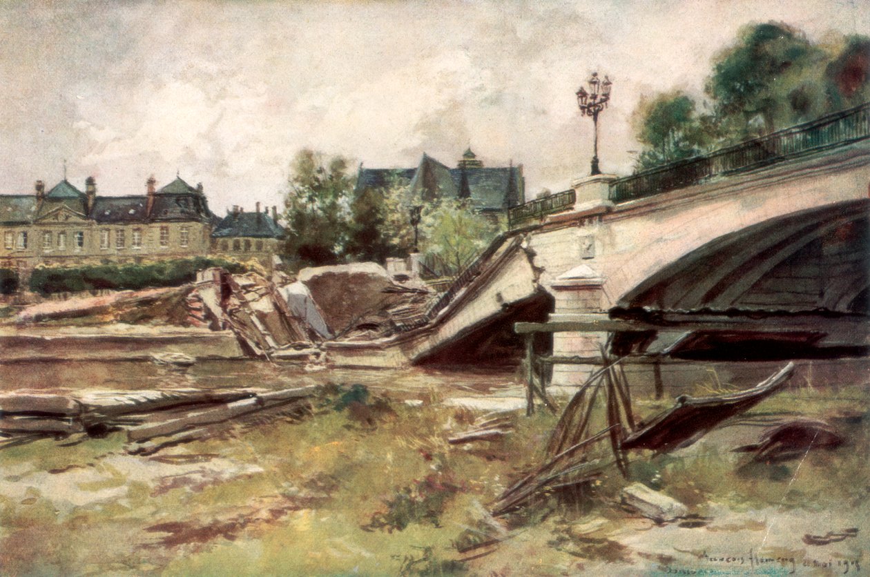 Bron vid Aisne, Frankrike, 1915, 1926. av Francois Flameng