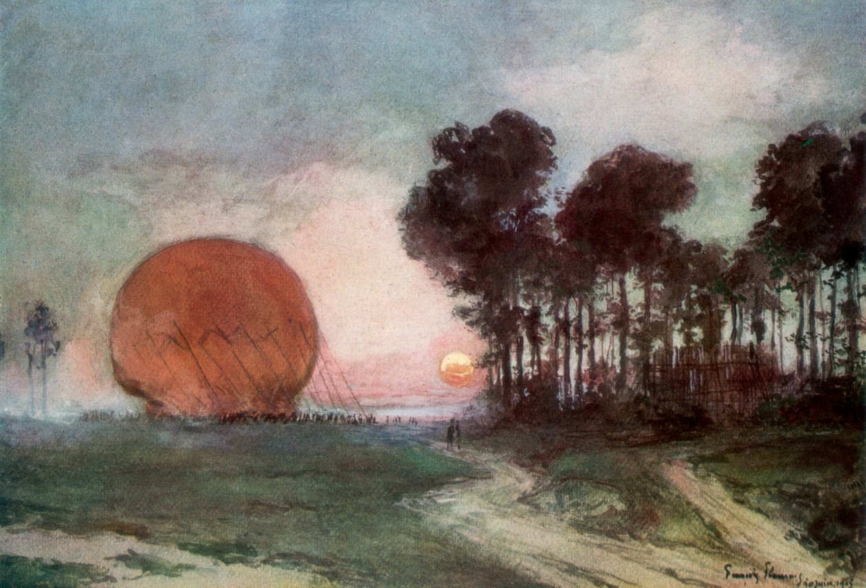 Ballongens återkomst, Artois, Frankrike, 10 juni 1915, 1926 av Francois Flameng