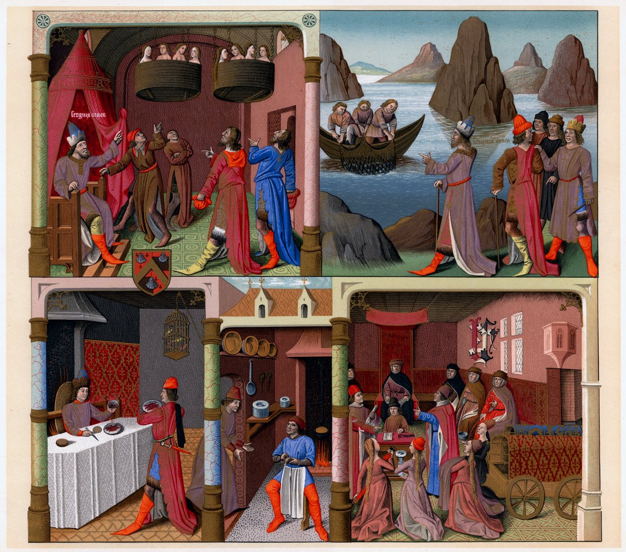 Sergius Orata och andra romare, 1473-1480. av Francois Fouquet