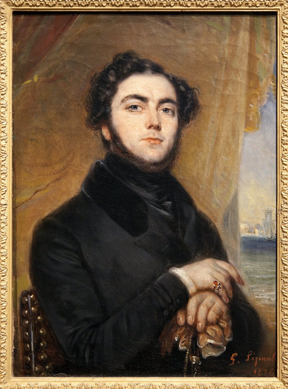 Porträtt av Eugene Sue (1804-1857), fransk författare, författare till Mysteres of Paris och den vandrande juden. Målning av Gabriel Lepaulle (1804-1886). Fotografi, KIM Youngtae, Paris, Musee Carnavalet. av Francois Gabriel Guillaume Lepaulle