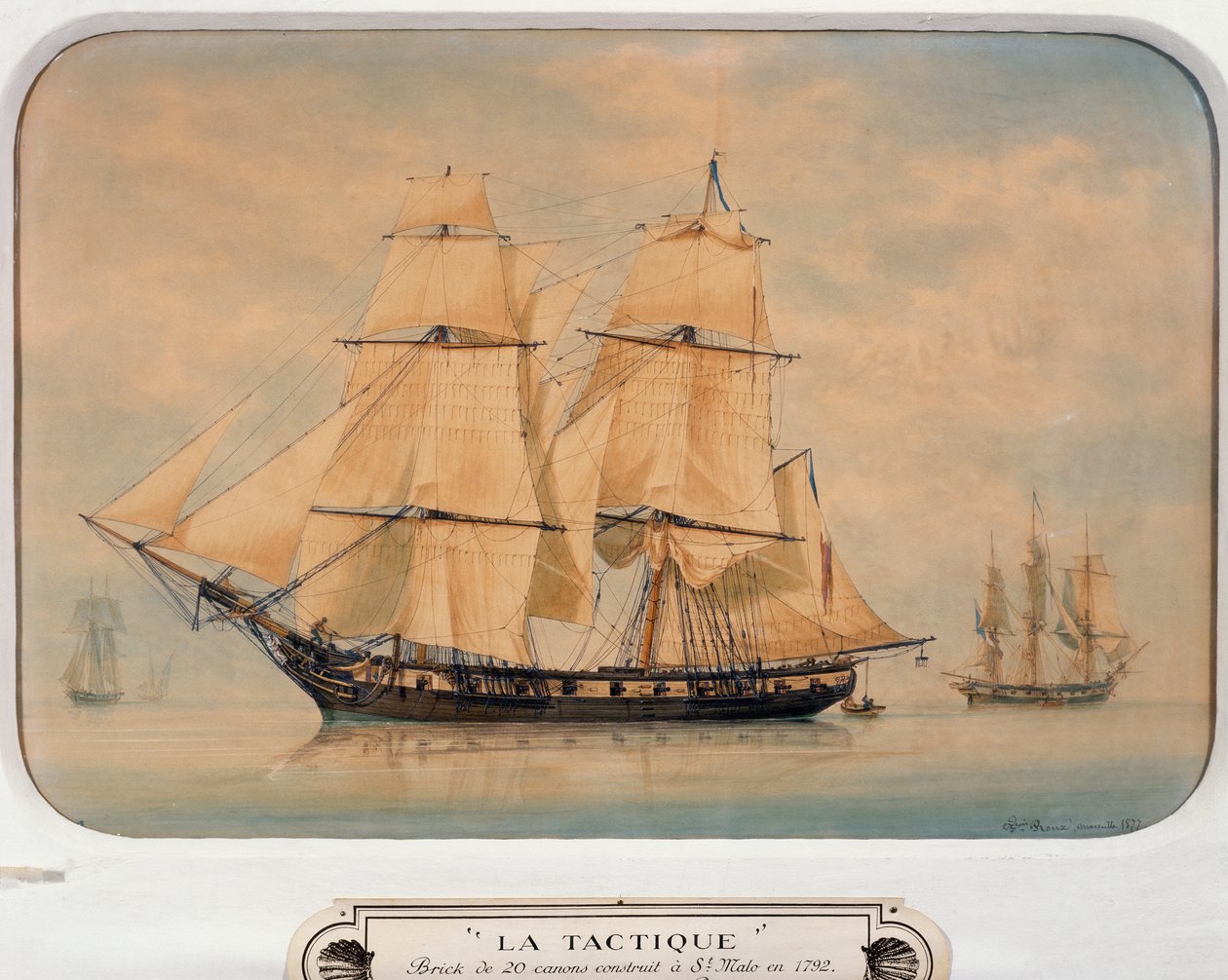 Taktisk brigg, byggd 1792, av Francois Roux (1811-1882), Frankrike av Francois Geoffroy Roux
