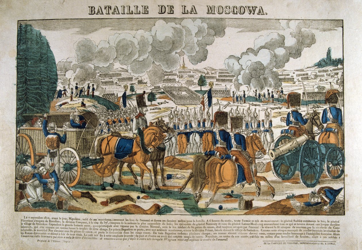 Slaget vid Borodino, Ryssland, 7 september 1812, c1835 av Francois Georgin