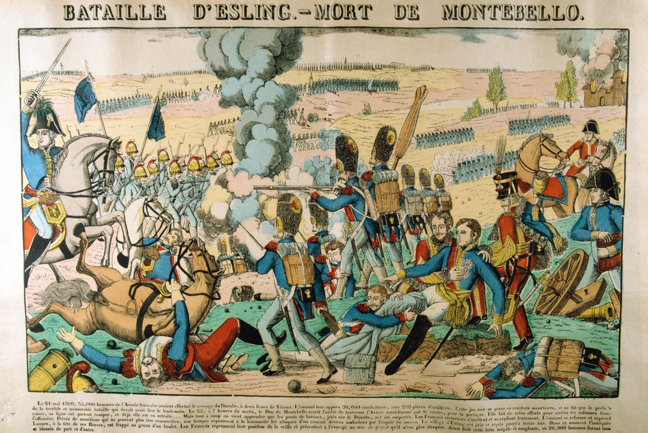 Slaget vid Essling - Montebellos död, 21 maj 1809, c1835 av Francois Georgin