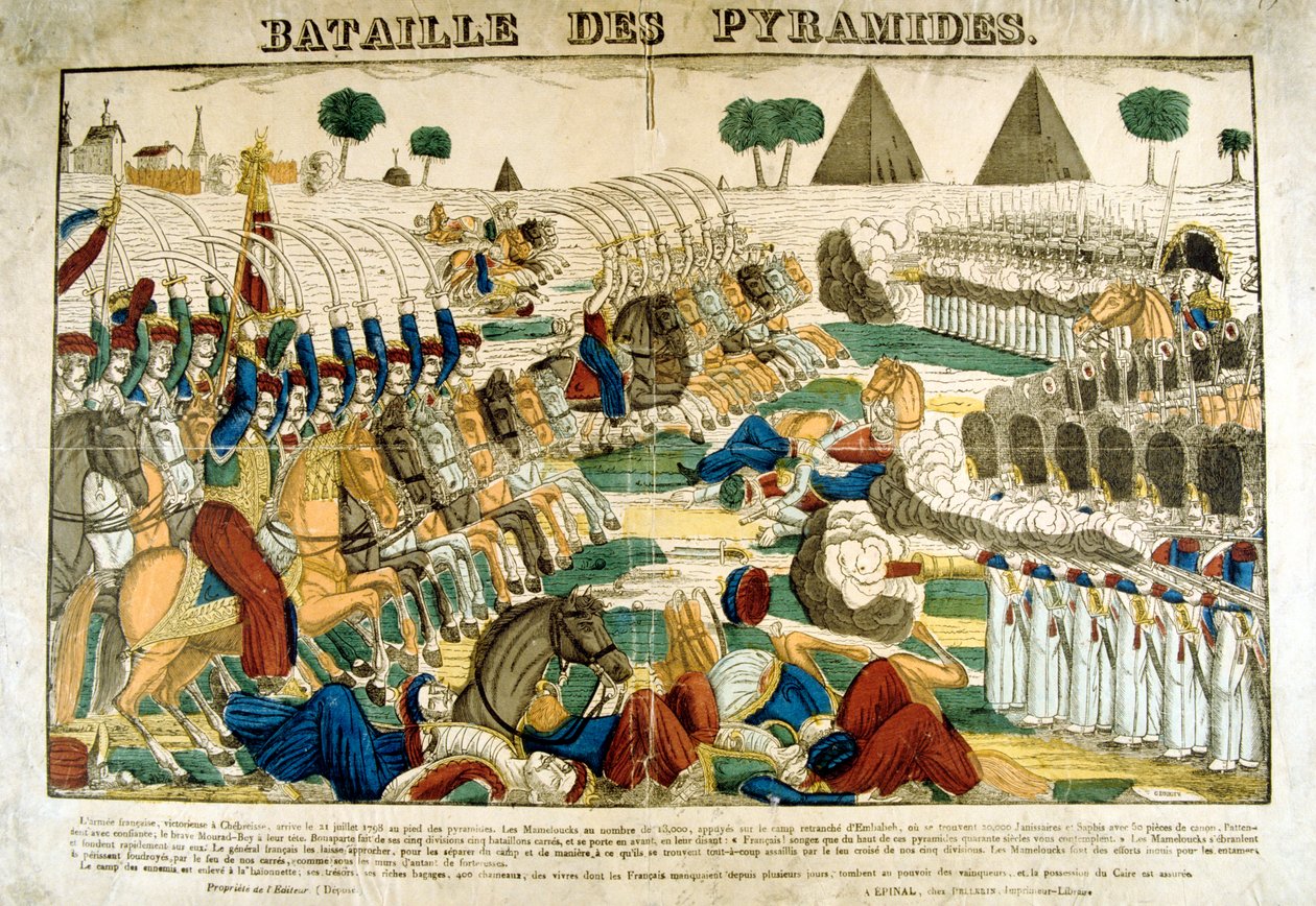Slaget vid pyramiderna, 21 juni 1798, c1835 av Francois Georgin