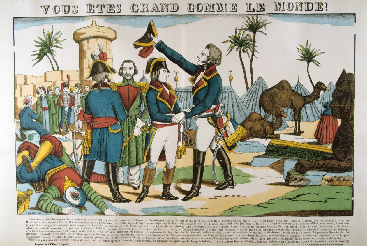 Napoleon och general Kleber på expeditionen till Egypten, 1798, c1835 av Francois Georgin