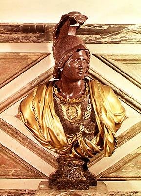 Byst av Alexander den store (356-323 f.Kr.) 1684 (marmor och brons) av Francois Girardon