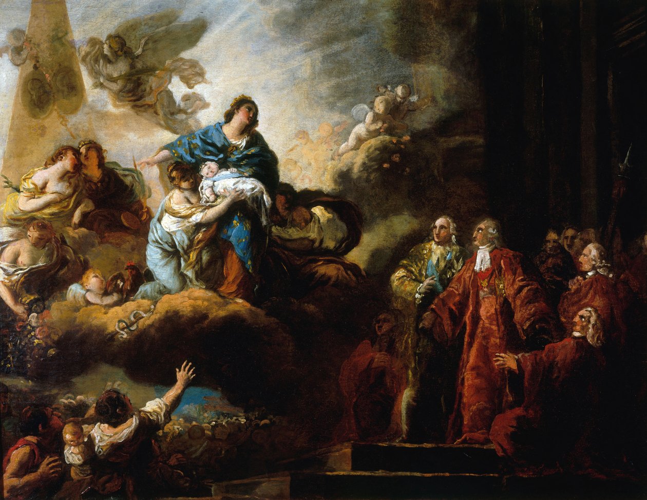 Dauphinens födelse 22 augusti 1781 av Francois Guillaume Menageot