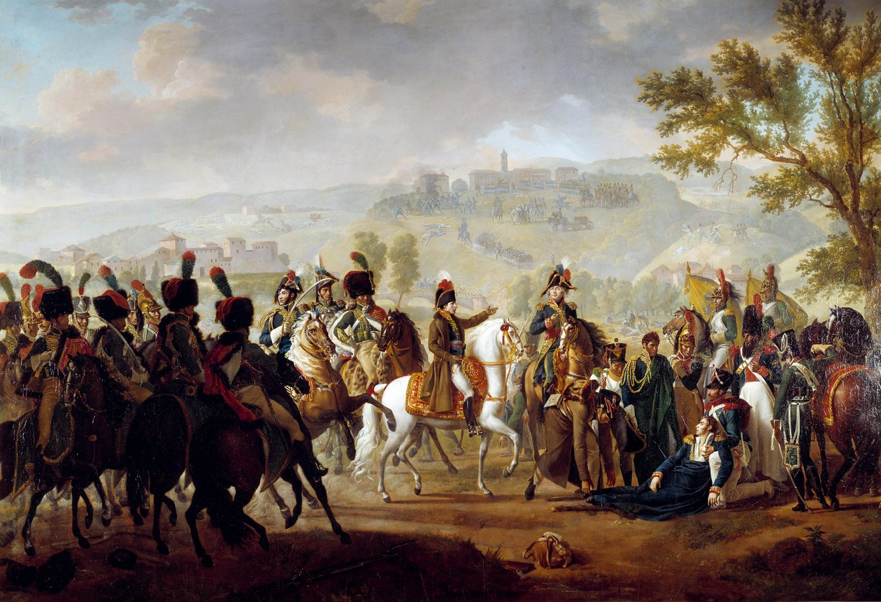 General Causses död i slaget vid Dego i Bonapartes närvaro den 16 april av Francois Henri Mulard