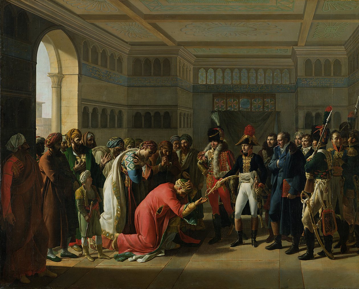 General Bonaparte ger ett svärd till militärchefen i Alexandria, juli 1798, 1808 av Francois Henri Mulard