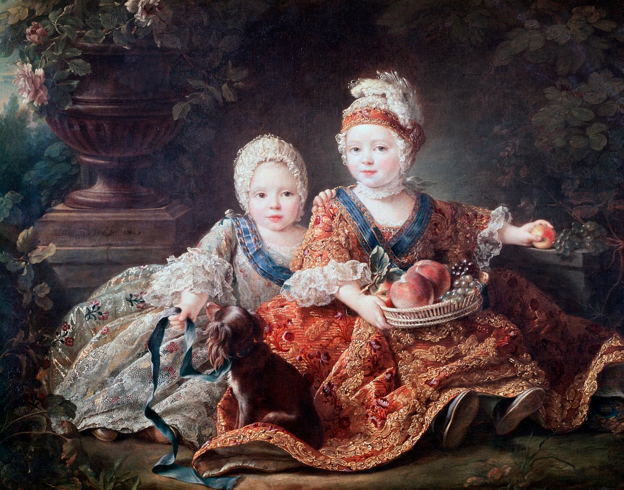 Hertig av Berry (senare Ludvig XVI) och greve av Provence (senare Ludvig XVIII) som barn av Francois Hubert Drouais