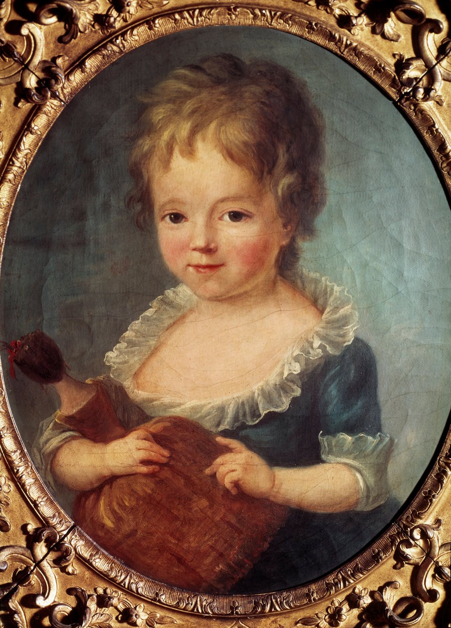 Fille a la poupee Målning av Francois Hubert Drouais (1727-1775) 1700-tal. Paris, Cognacq Jay-museet. av Francois Hubert Drouais