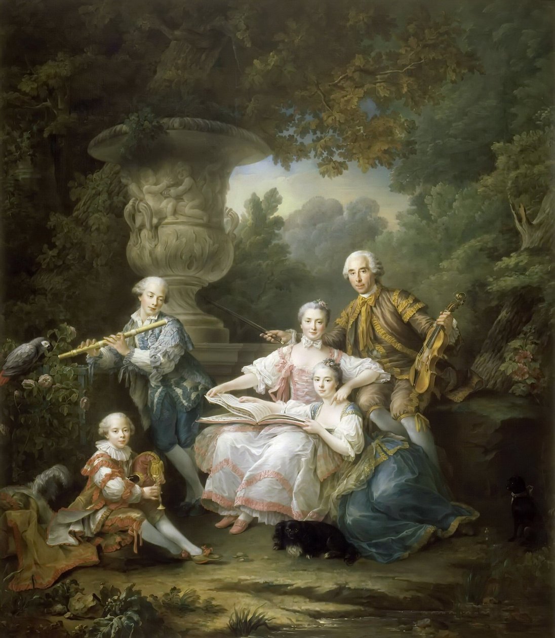 Louis II du Bouchet de Sourches med sin familj av Francois Hubert Drouais