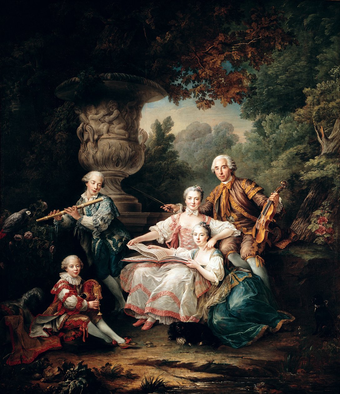 Louis du Bouchet (1645-1716) Marquis de Sourches och hans familj, 1750 av Francois Hubert Drouais