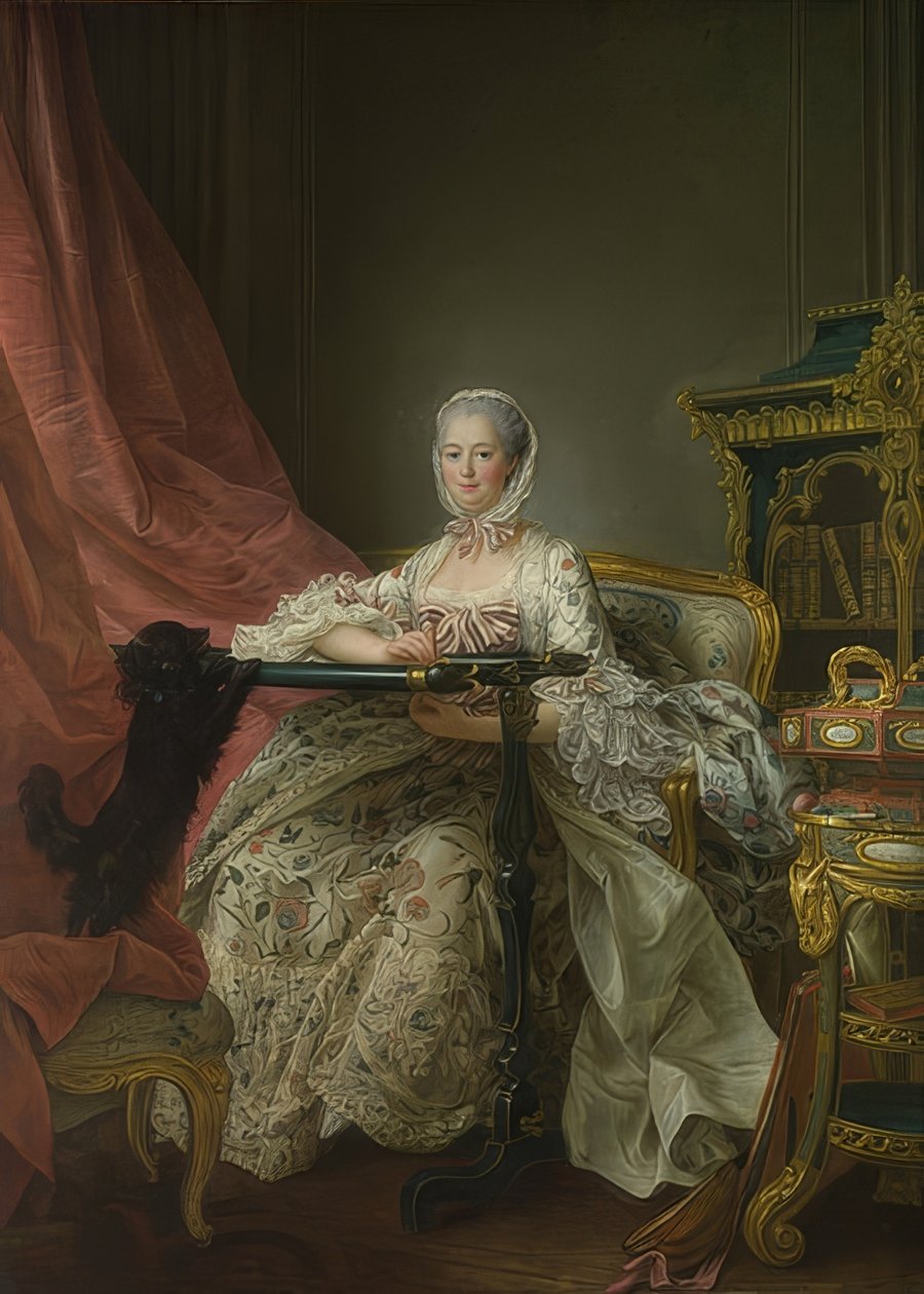 Madame de Pompadour (1721-1764) på ​​broderiramen. 1763-64 av Francois Hubert Drouais