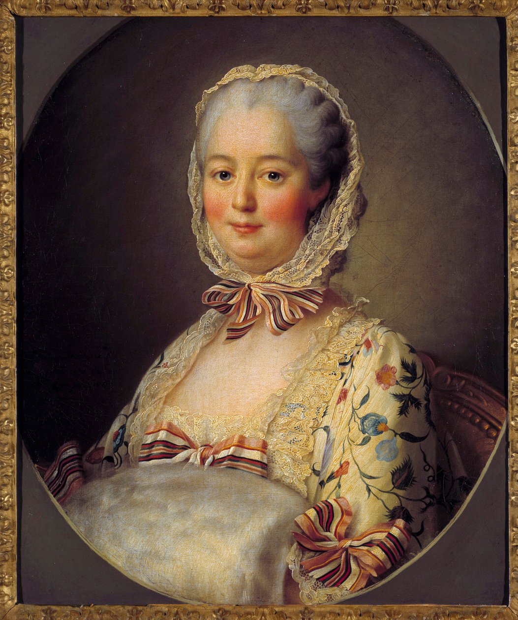 Porträtt av Jeanne Antoinette Poisson, markis av Pompadour (känd som Madame de Pompadour av Francois Hubert Drouais