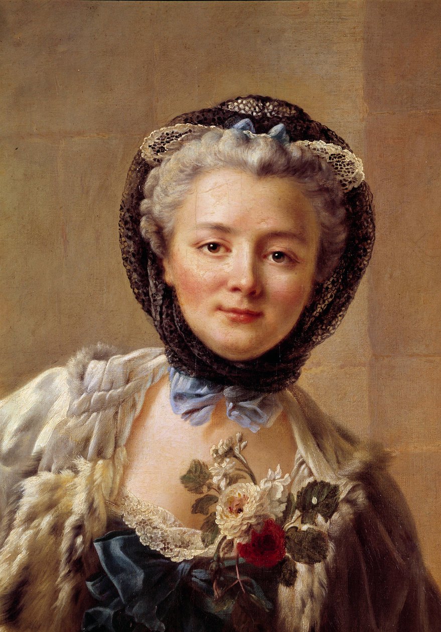 Porträtt av Madame Drouais, född Anne Francoise Dore (1732-1815), målarens hustru. Målning av Francois Hubert Drouais (1727-1775) av Francois Hubert Drouais
