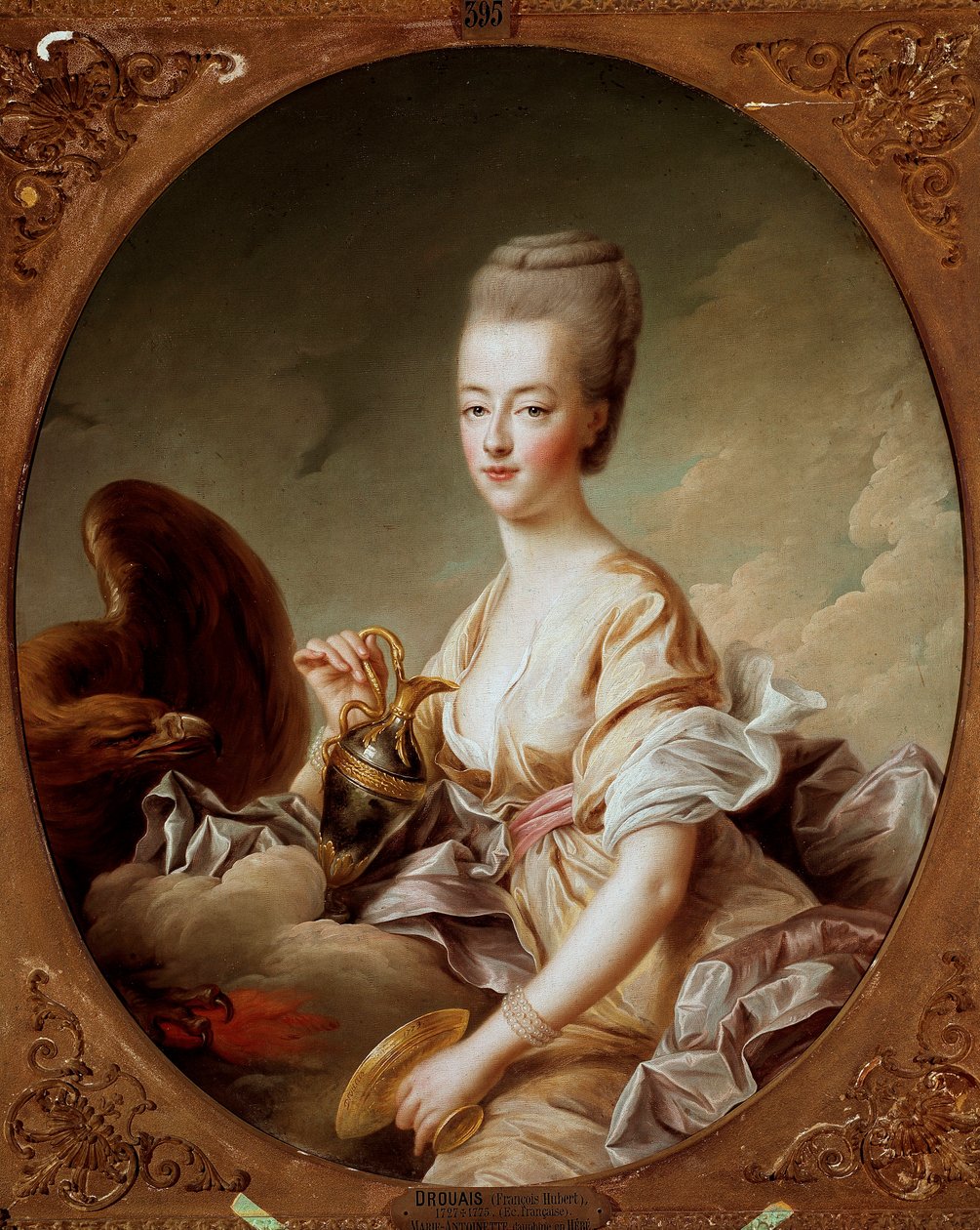 Porträtt av Marie Antoinette (1755-1793), Dauphine, i Hebe-målning av Francois Hubert Drouais (1727-1775) 1773 Sön. 0,96x0,8 m Chantilly, Conde museum - Porträtt av Marie Antoinette av Österrike (1755-1793), Dauphine av Frankrike, som Hebe, av Francois-Hub av Francois Hubert Drouais