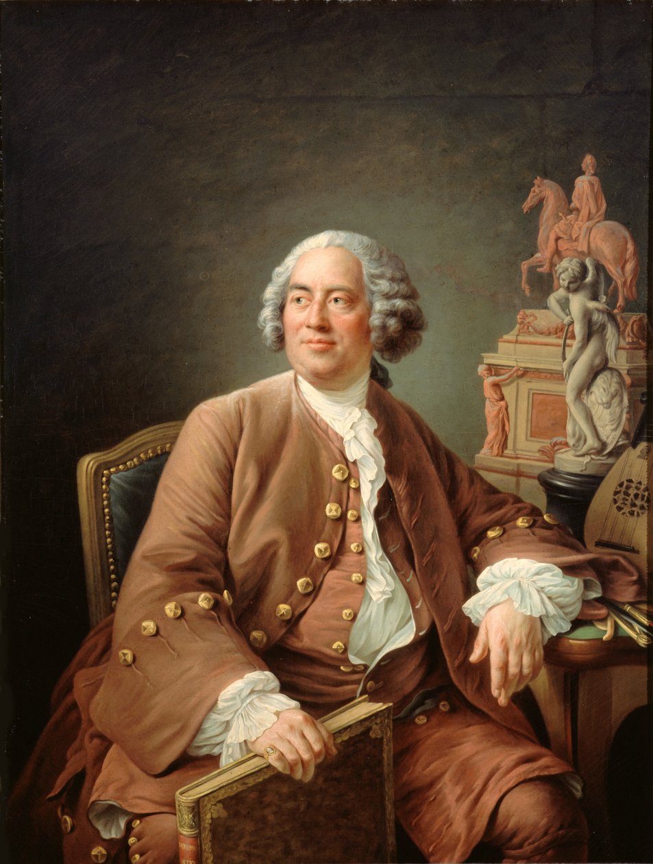 Porträtt av arkitekten Edmé Bouchardon 1698-1762. av Francois Hubert Drouais