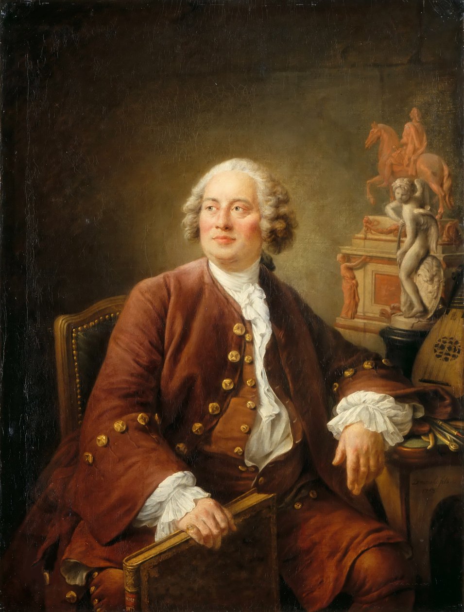 Porträtt av skulptören Edmé Bouchardon 1698-1762, 1758. av Francois Hubert Drouais