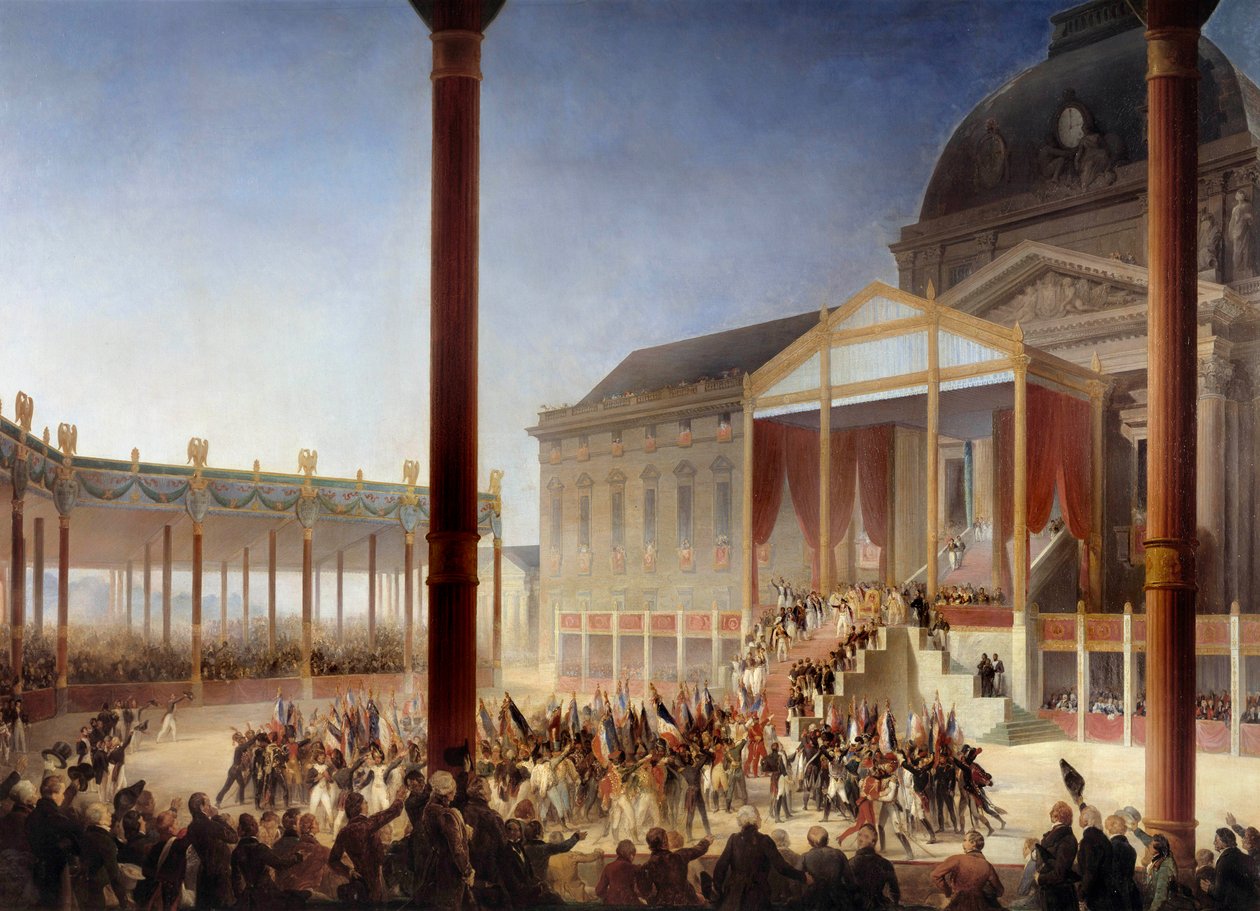 Församlingen av Champ de Mai (hålls av Napoleon I i närvaro av deputerade från departementen och armén, på Champ-de-Mars i Paris, 1/06/1815) Målning av Francois Joseph Heim (1787- 1865) 1847 Sön. 1,27x1,54 m av François Joseph Heim