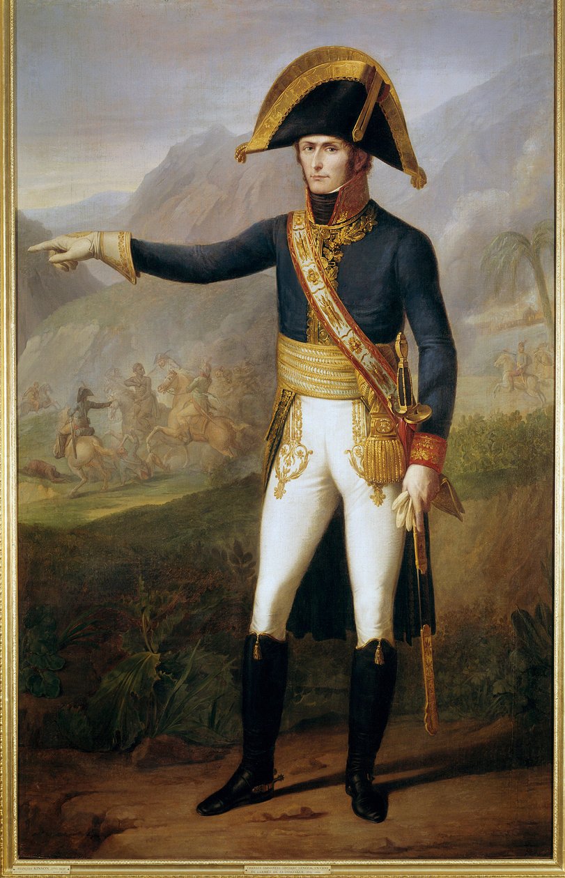 Hellängdsporträtt av Charles Emmanuel Leclerc (1772-1802) general från Santo Domingos armé Målning av Francois Joseph Kinson (1770-1839) eller Kinsoen. 1804 Sön. 2,07 x 1,27 m - Hellängdsporträtt av Charles Emmanuel Leclerc (1772-1802), general of the ar av Francois Josephe Kinson