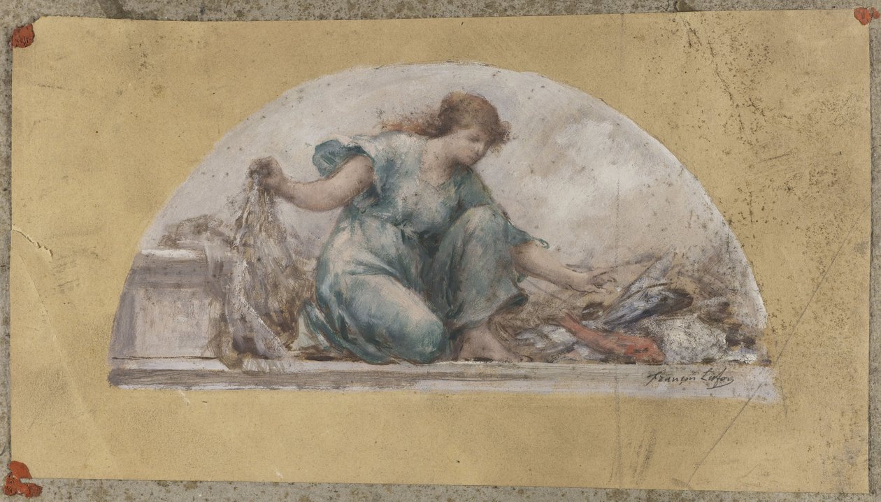 Skiss till matsalen på Hôtel de Ville i Paris, La Pêche av Francois Lafon