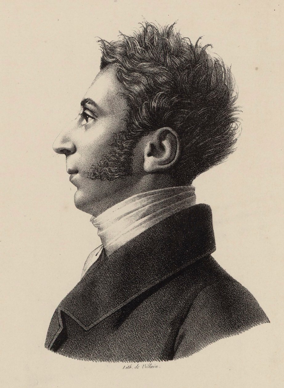 Porträtt av Franz Xavier Wolfgang Mozart 1791-1844, 1820-talet. av Francois Le Villain