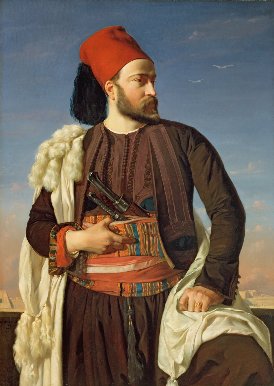 Porträtt av Leconte de Floris i den egyptiska arméns uniform, 1840 av Francois Leon Benouville