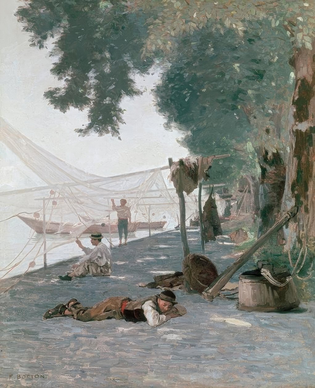 Nät och fiskare av Francois Louis David Bocion