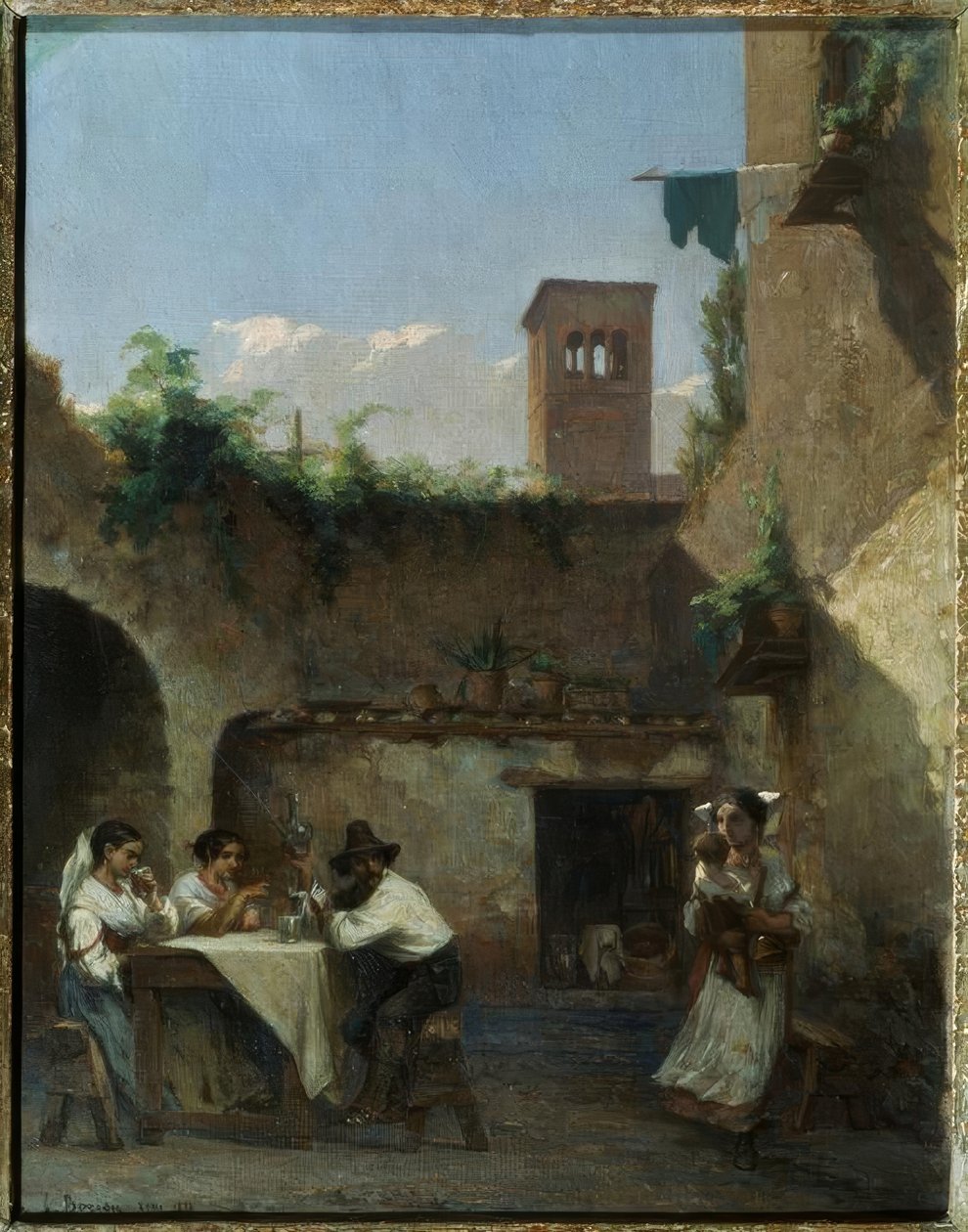 Rom, la taverne av Francois Louis David Bocion