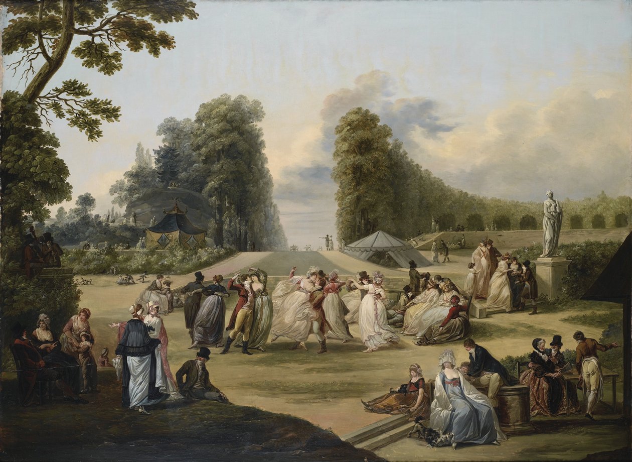 Bal i Tivoli, Paris, 1799 av Francois Louis Joseph Watteau