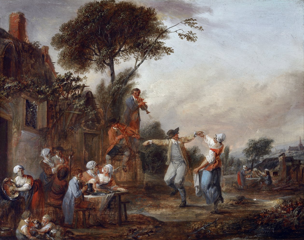 Byfest (målning) av Francois Louis Joseph Watteau