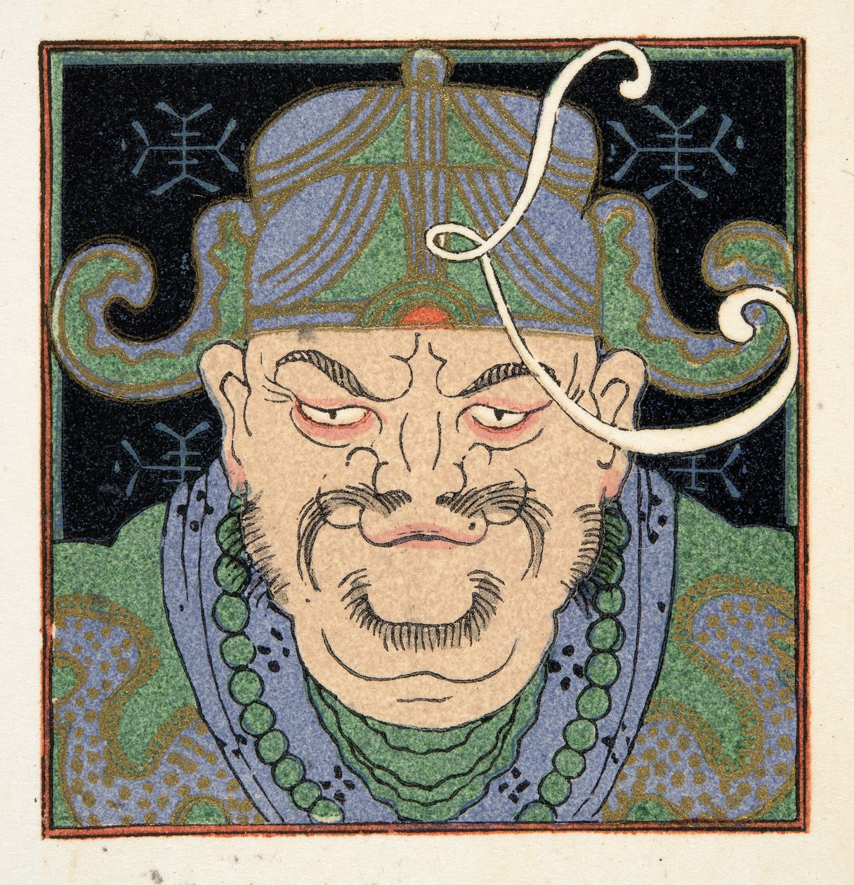 Chinaman från Personages de Comedie, pub. 1922 (stenciltryck) av Francois Louis Schmied