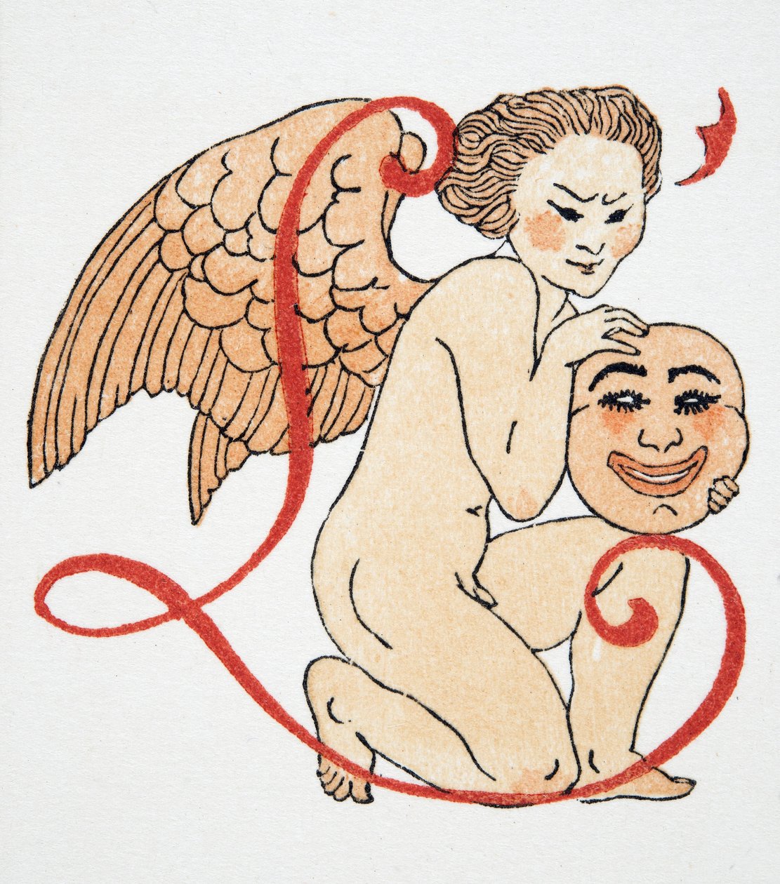 Cupid, pub. 1922 (stenciltryck) av Francois Louis Schmied