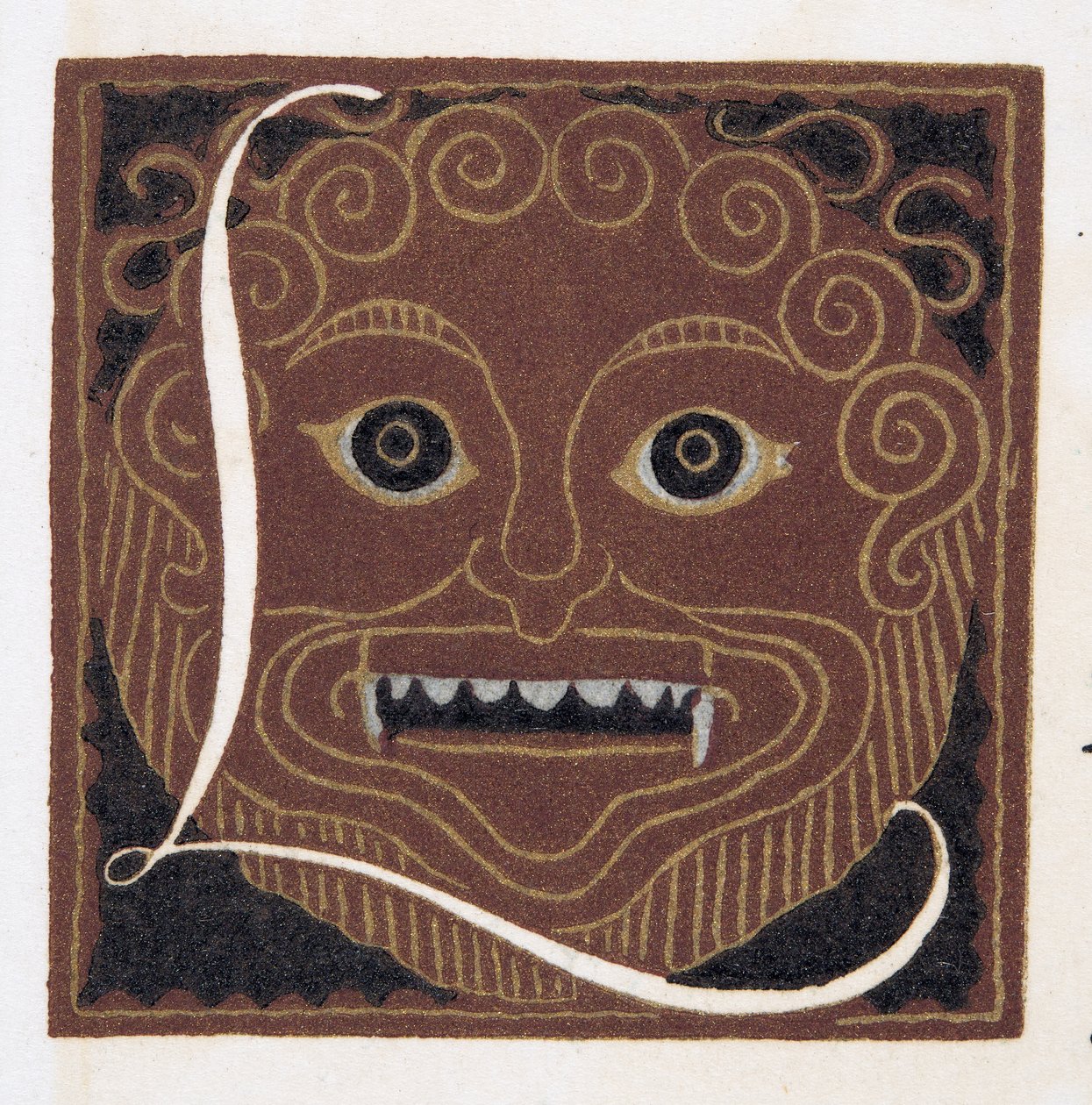 FaceMask, pub. 1922 (stenciltryck) av Francois Louis Schmied