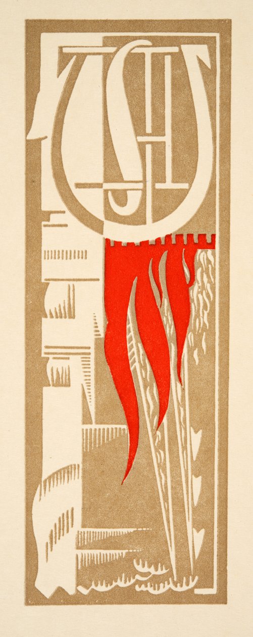 Grafisk illustration från Prometheus Enchained av Aeschylus, pub. 1941 (stenciltryck) av Francois Louis Schmied