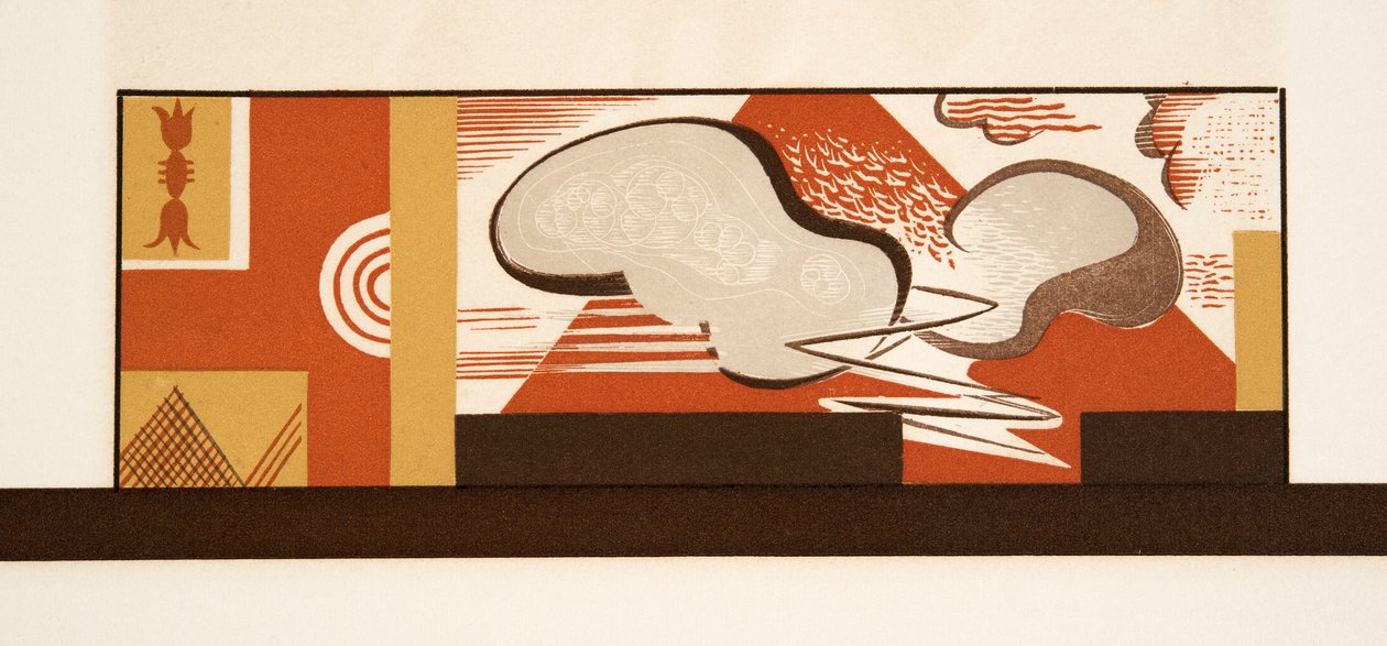 Grafisk illustration från Prometheus Enchained av Aeschylus, pub. 1941 (stenciltryck) av Francois Louis Schmied