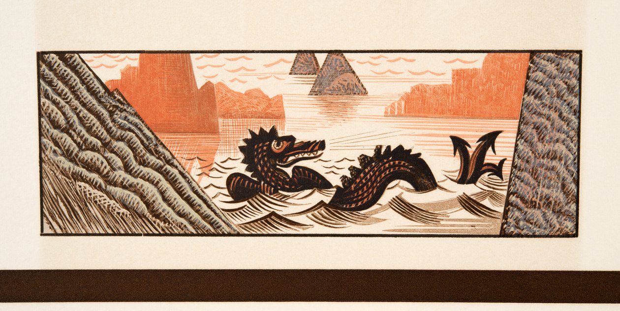 Grafisk illustration från Prometheus Enchained av Aeschylus, pub. 1941 (stenciltryck) av Francois Louis Schmied