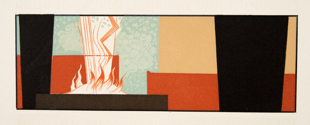 Grafisk illustration från Prometheus Enchained av Aeschylus, pub. 1941 (stenciltryck) av Francois Louis Schmied