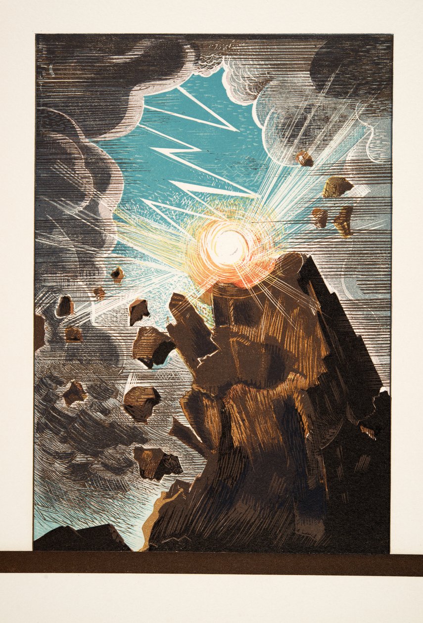 Illustration från Prometheus kedjad av Aeschylus, pub. 1941 (stenciltryck) av Francois Louis Schmied